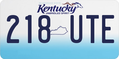 KY license plate 218UTE