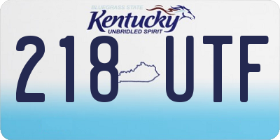 KY license plate 218UTF