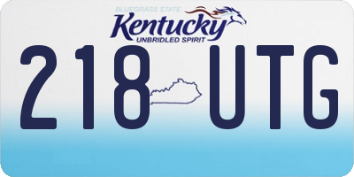 KY license plate 218UTG