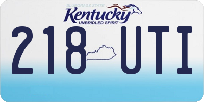 KY license plate 218UTI