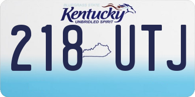 KY license plate 218UTJ