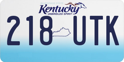 KY license plate 218UTK