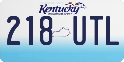 KY license plate 218UTL