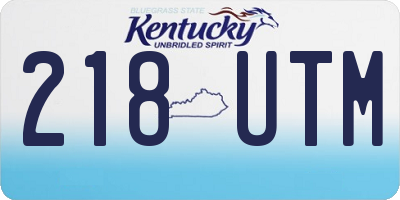 KY license plate 218UTM