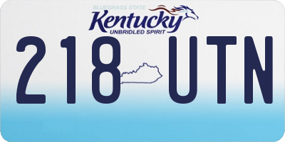 KY license plate 218UTN