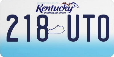 KY license plate 218UTO