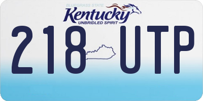 KY license plate 218UTP