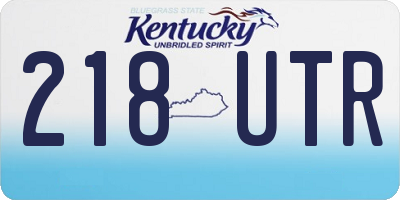 KY license plate 218UTR