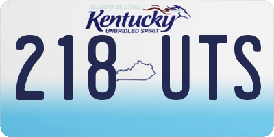 KY license plate 218UTS
