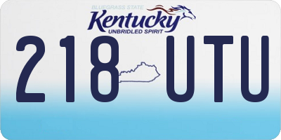 KY license plate 218UTU