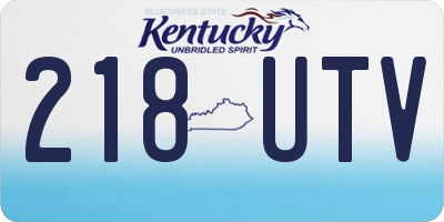KY license plate 218UTV