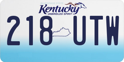 KY license plate 218UTW