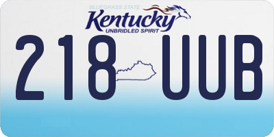 KY license plate 218UUB