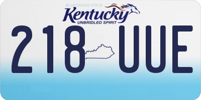 KY license plate 218UUE