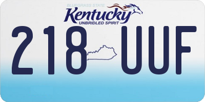 KY license plate 218UUF