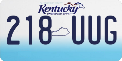 KY license plate 218UUG