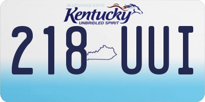 KY license plate 218UUI