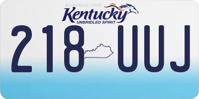 KY license plate 218UUJ