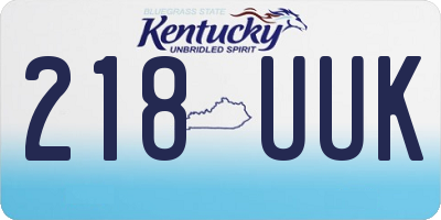 KY license plate 218UUK