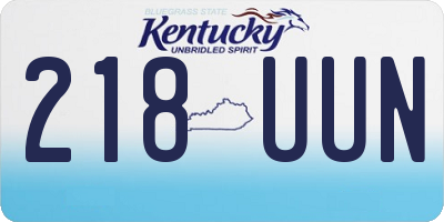 KY license plate 218UUN