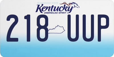 KY license plate 218UUP