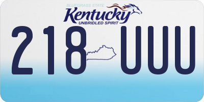 KY license plate 218UUU