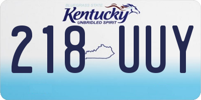 KY license plate 218UUY
