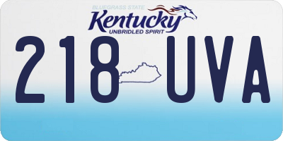 KY license plate 218UVA