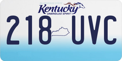 KY license plate 218UVC