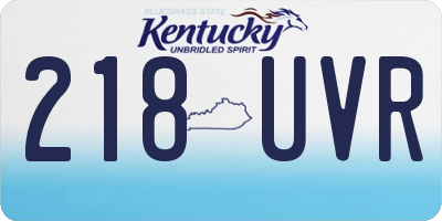 KY license plate 218UVR