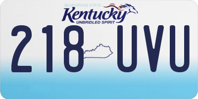 KY license plate 218UVU