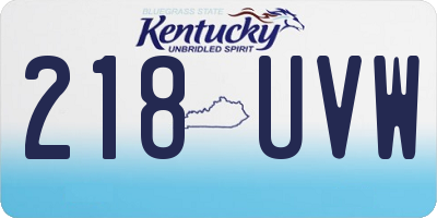 KY license plate 218UVW