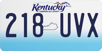 KY license plate 218UVX