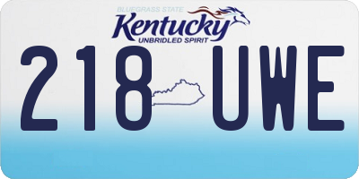 KY license plate 218UWE