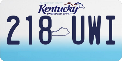 KY license plate 218UWI