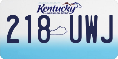 KY license plate 218UWJ