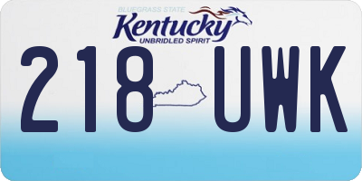 KY license plate 218UWK