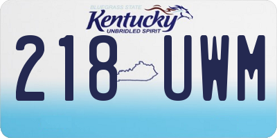 KY license plate 218UWM
