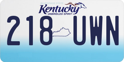 KY license plate 218UWN