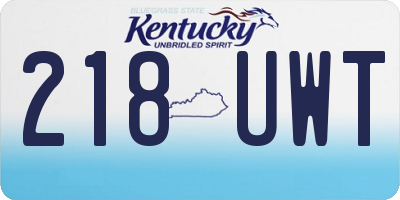 KY license plate 218UWT