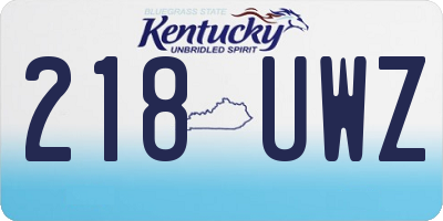 KY license plate 218UWZ