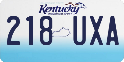 KY license plate 218UXA
