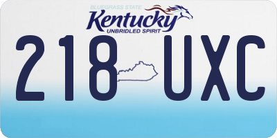 KY license plate 218UXC