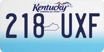 KY license plate 218UXF