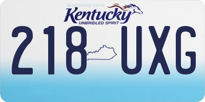 KY license plate 218UXG