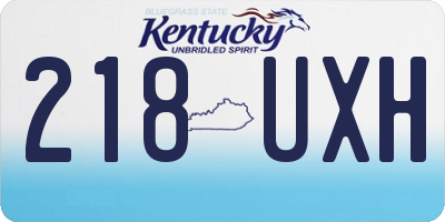 KY license plate 218UXH