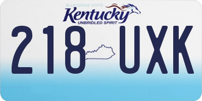 KY license plate 218UXK