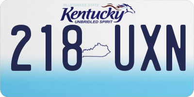 KY license plate 218UXN