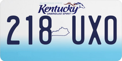 KY license plate 218UXO