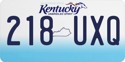 KY license plate 218UXQ